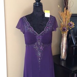 Formal Gown with Beaded Appliqué